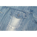 Damen Denimjacke im Vintage-Stil mit lässigem Schnitt und praktischem Druckknopfverschluss
