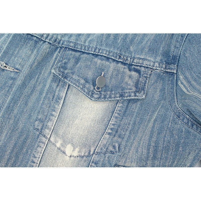 Damen Denimjacke im Vintage-Stil mit lässigem Schnitt und praktischem Druckknopfverschluss