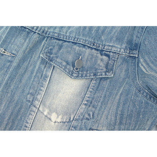 Damen Denimjacke im Vintage-Stil mit lässigem Schnitt und praktischem Druckknopfverschluss R&B