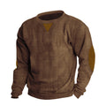 Herren stylischer Feinstrickpullover mit Struktur und modischen Ellenbogen-Patches R&B