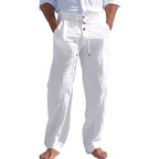 Herren lässige Hose mit hohem Bund und bequemen Taschen R&B