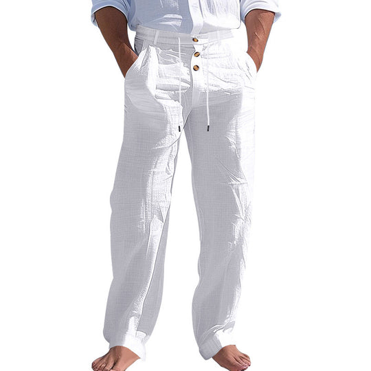 Herren lässige Hose mit hohem Bund und bequemen Taschen R&B