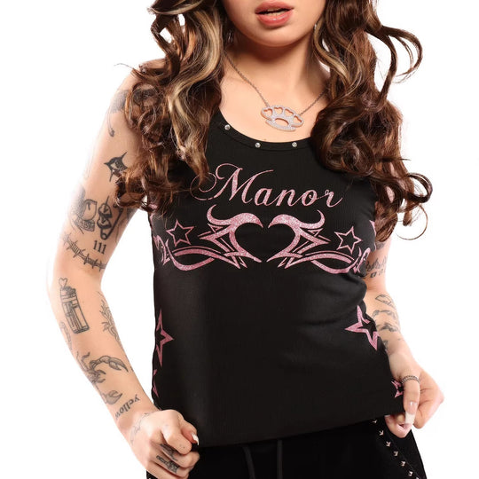 Damen Trendiges Tanktop mit Glitzerdesign R&B