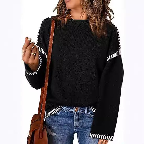 Damen Pullover mit modischen Streifen R&B