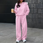Damen lässiges Sweat-outfit mit lockerer Passform und Polokragen R&B