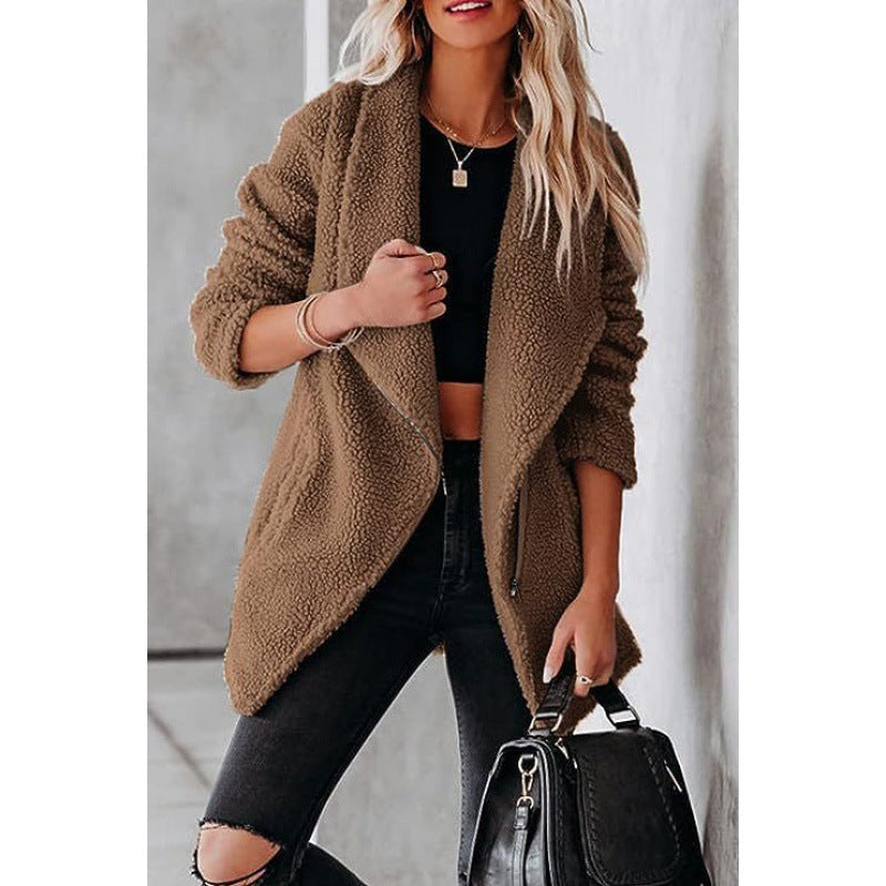 Damen kuschelige Teddyjacke R&B
