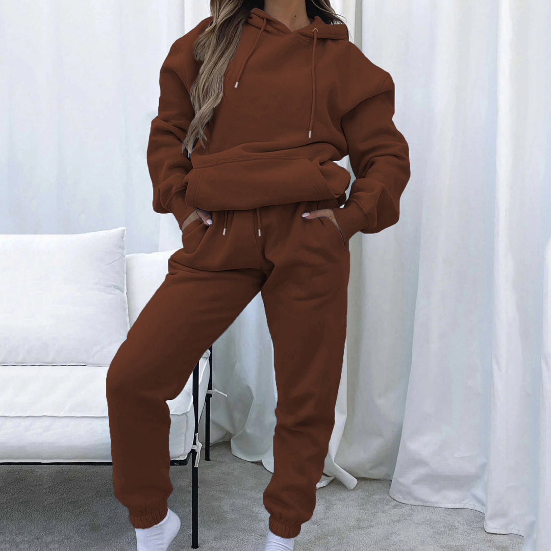 Damen lässiger Kapuzenpullover mit lockerer Passform und bequemen Jogginghosen R&B
