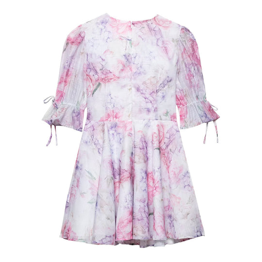 Damen verspieltes Sommerkleid mit floralem 3D-Applikationsdesign R&B