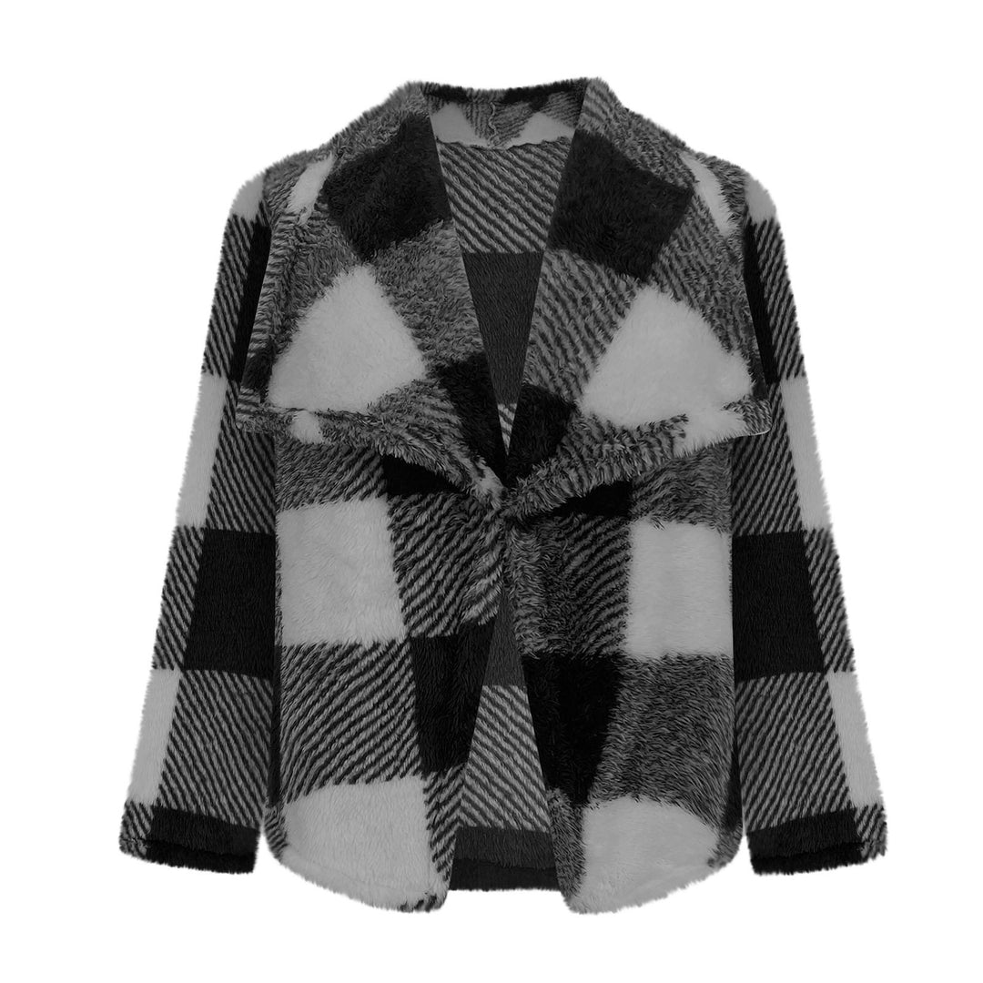 Damen Fleecejacke mit Karo-Muster R&B