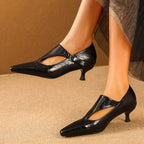 Damen elegante Peeptoe-Ballerinas mit modischem Riemen und komfortablem Absatz R&B