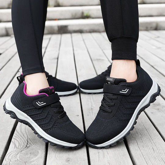 Damen Atmungsaktive Sport-Schuhe mit Klettverschluss und rutschfester Sohle R&B