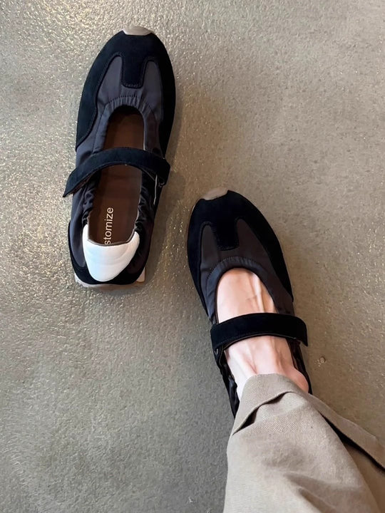 Damen modische Sneakers mit verstellbarem Klettverschluss und komfortabler Sohle R&B