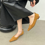 Damen Elegante Ballerinas mit spitzem Zehenbereich und feiner Velours-Oberfläche R&B