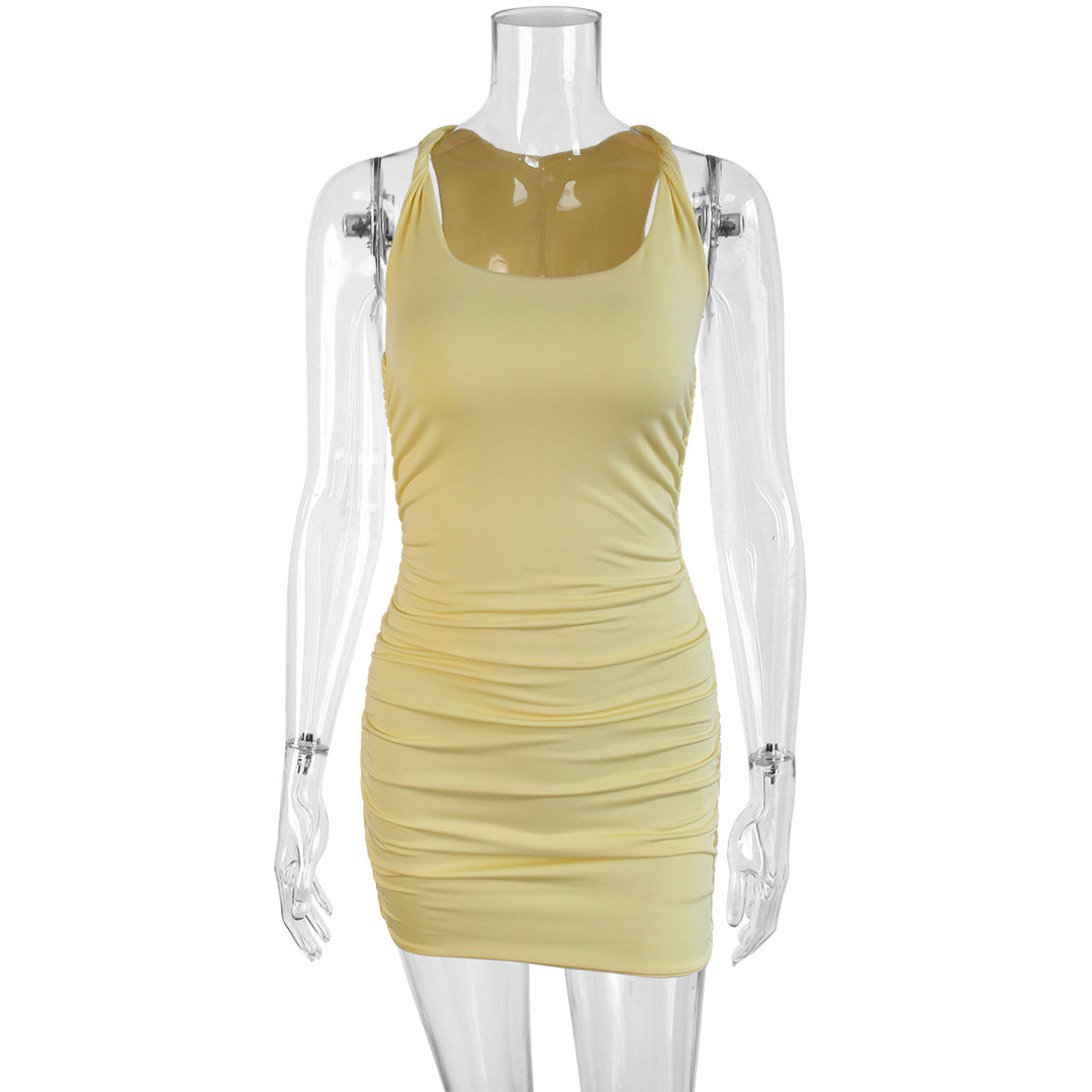 Damen Figurbetontes Sommerkleid mit verstellbaren Trägern und Raffungen R&B
