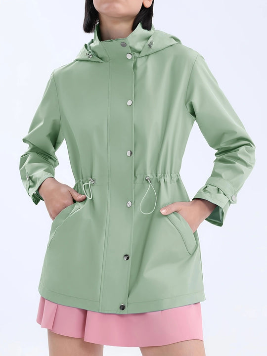 Damen funktionale Übergangsjacke mit verstellbarem Bund und Kapuze R&B