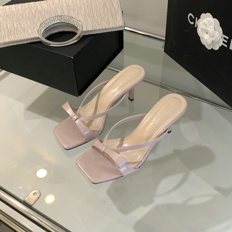 Damen Sling-Sandalen mit schmalen Riemen und eleganter Schleife R&B