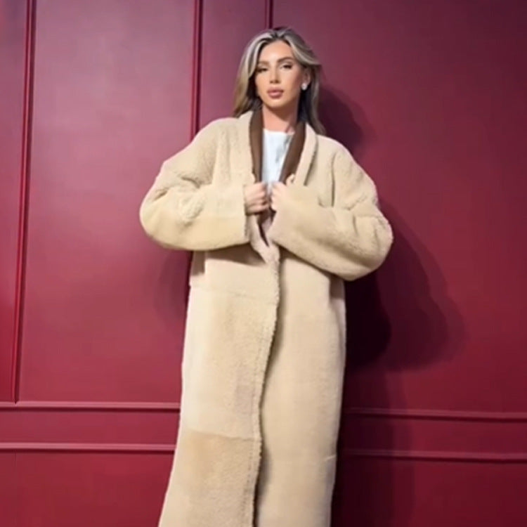 Damen lange, gefütterte Trenchcoatjacke R&B