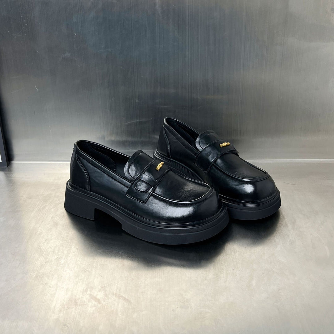 Damen Bequeme Loafers mit klobiger Sohle und eleganter Schnalle R&B