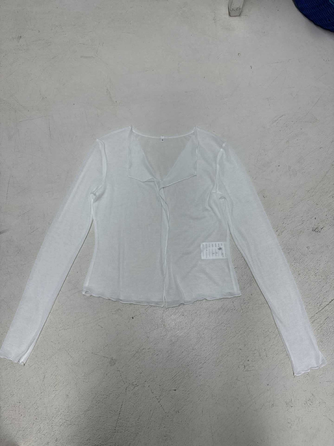 Damen luftiges Chiffon-Oberteil mit voluminösen Rüschendetails R&B