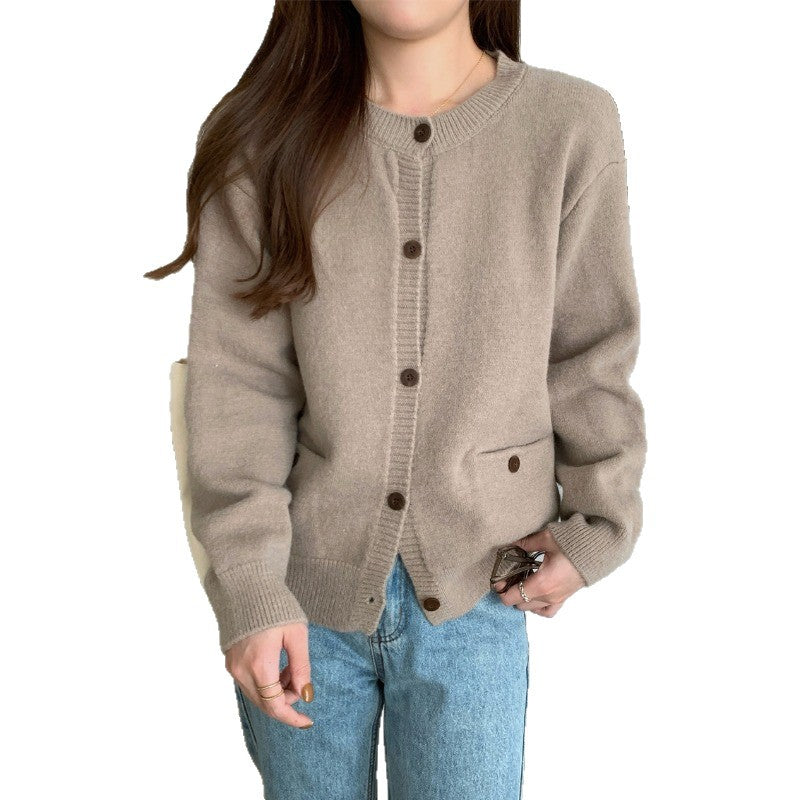 Damen Kuschelige Strickjacke mit praktischen Taschen R&B