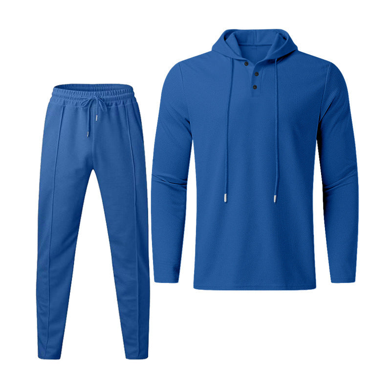 Herren sportives Hoodie und Jogginghose Set im strukturierten Design R&B