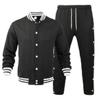 Herren Sportswear-Bomberjacke mit strukturiertem Design und Kontraststreifen R&B