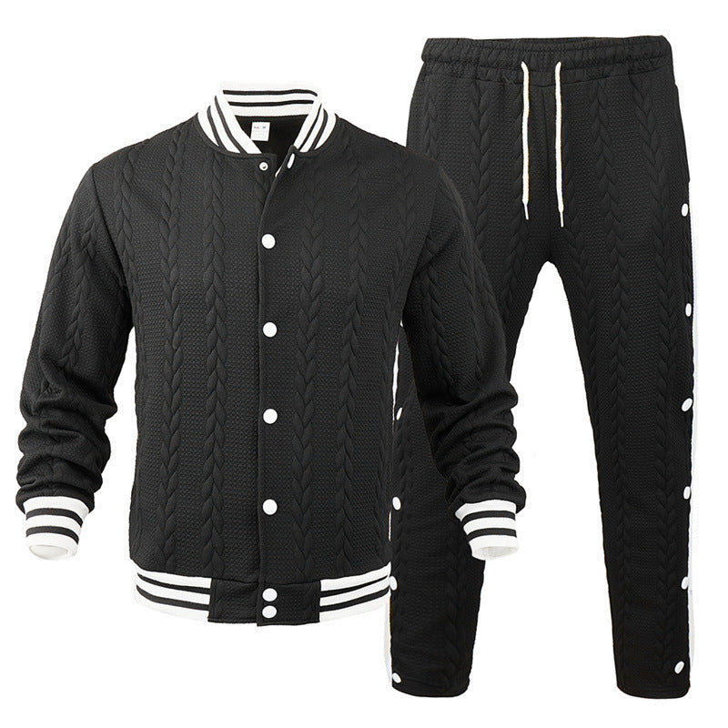 Herren Sportswear-Bomberjacke mit strukturiertem Design und Kontraststreifen R&B