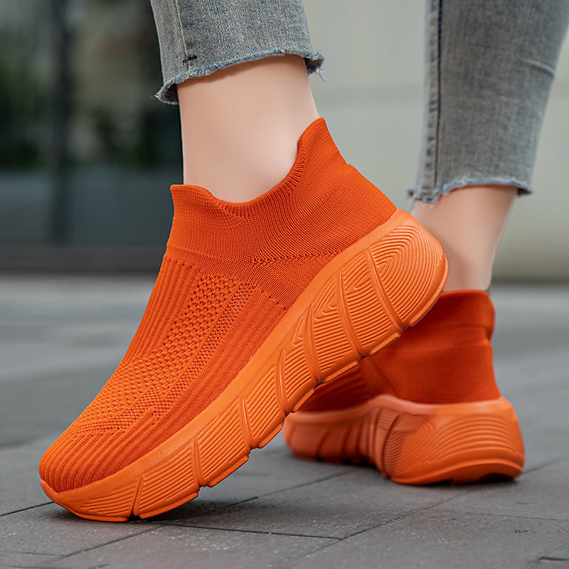 Damen Komfortable Stricksneakers mit elastischem Schaft