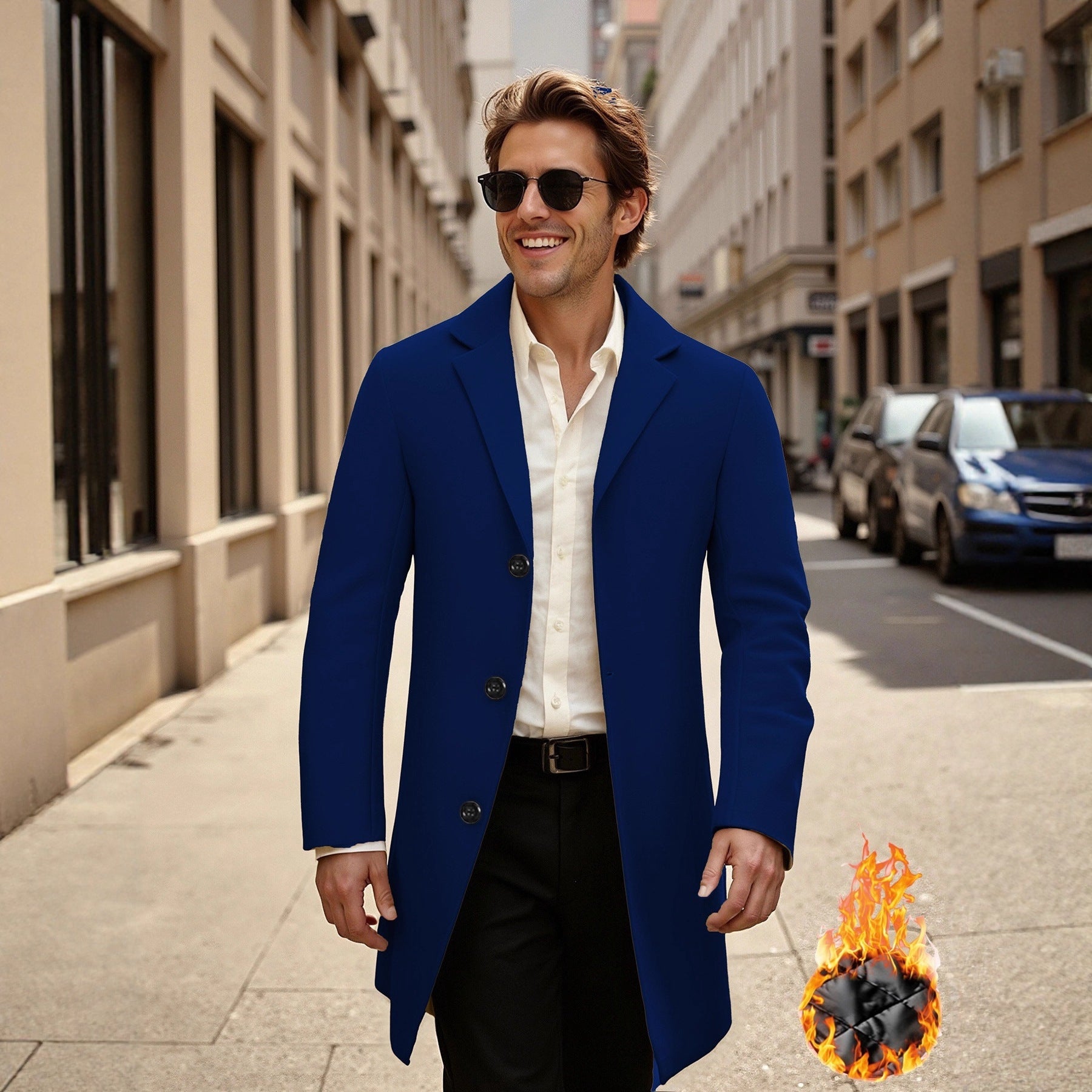 Herren eleganter und stilvoller Übercoat R&B