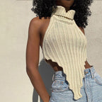 Damen Stricktop mit hohem Kragen R&B