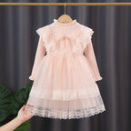 Mädchen Festliches Kleid mit Rüschenkragen und Tüllrock R&B