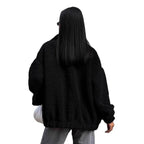Damen Teddyjacke mit hohem Kragen und voluminösen Ärmeln R&B