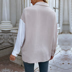 Damen Lässiges Hemdblusenshirt mit trendy Farbblockdesign