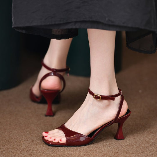 Damen elegante High Heels Sandalen mit transparenten Riemen R&B