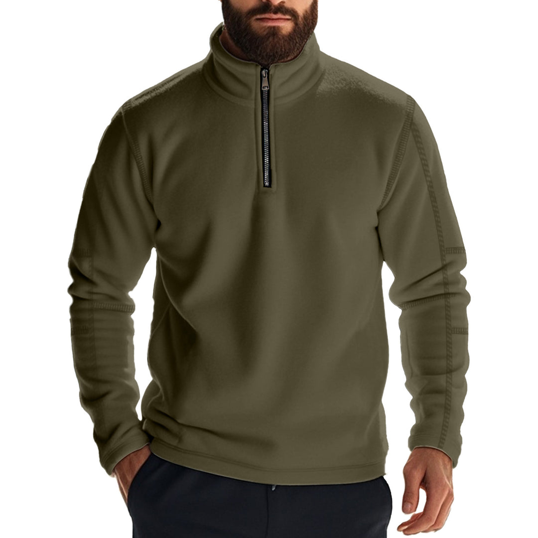 Herren Fleece-Pullover mit halbem Reißverschluss und atmungsaktiven Eigenschaften R&B