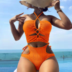 Damen Crop-Top Bikini mit aufregendem Cut-Out-Design und hohem Taillenslip R&B