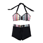 Damen Bikini-Set mit modischem High-Waist-Schnitt und verstellbaren Trägern R&B