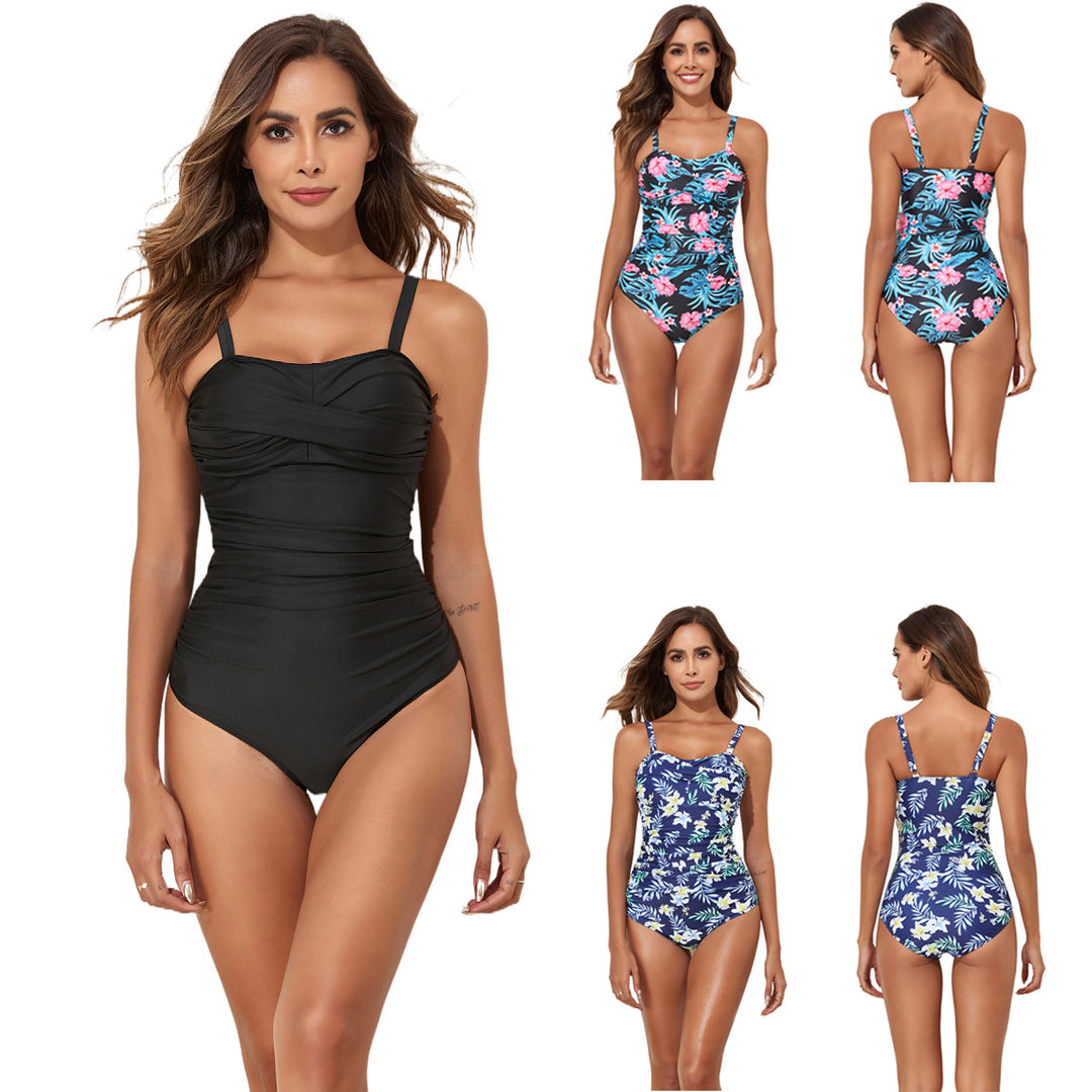 Damen Einteiler Badeanzug mit floralem Design und figurformender Wirkung R&B
