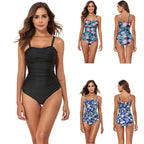 Damen Einteiler Badeanzug mit floralem Design und figurformender Wirkung R&B