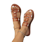 Damen Elegante Riemensandalen mit modischen Metallakzenten R&B