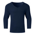 Herren nan strukturiertes Waffelstrick-Langarmshirt mit V-Ausschnitt und wärmendem Thermoeffekt R&B