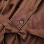 Damen elegante Suede Trenchcoat R&B
