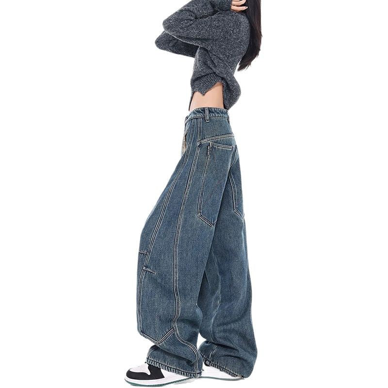 Damen Weite Denim-Hosen R&B