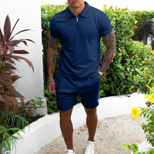Herren Poloshirt und Shorts Set R&B