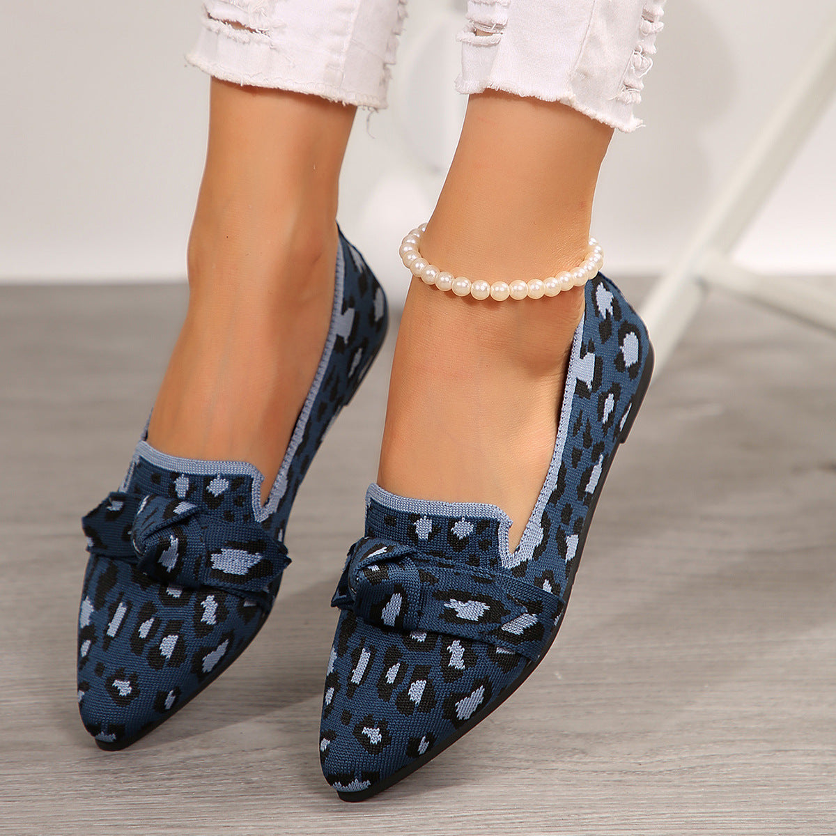 Damen elegante Mokassins mit dekorativem Knoten R&B