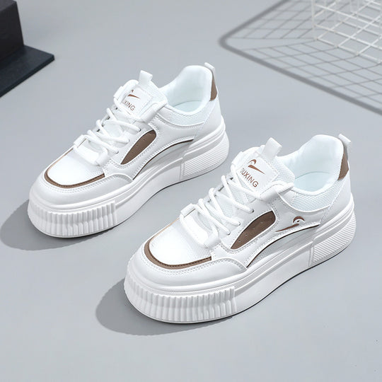 Damen modische Plateausneaker mit atmungsaktiver Oberflächenstruktur R&B