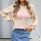 Damen Strickpullover mit charmantem Schleifenmotiv und modischen Details R&B