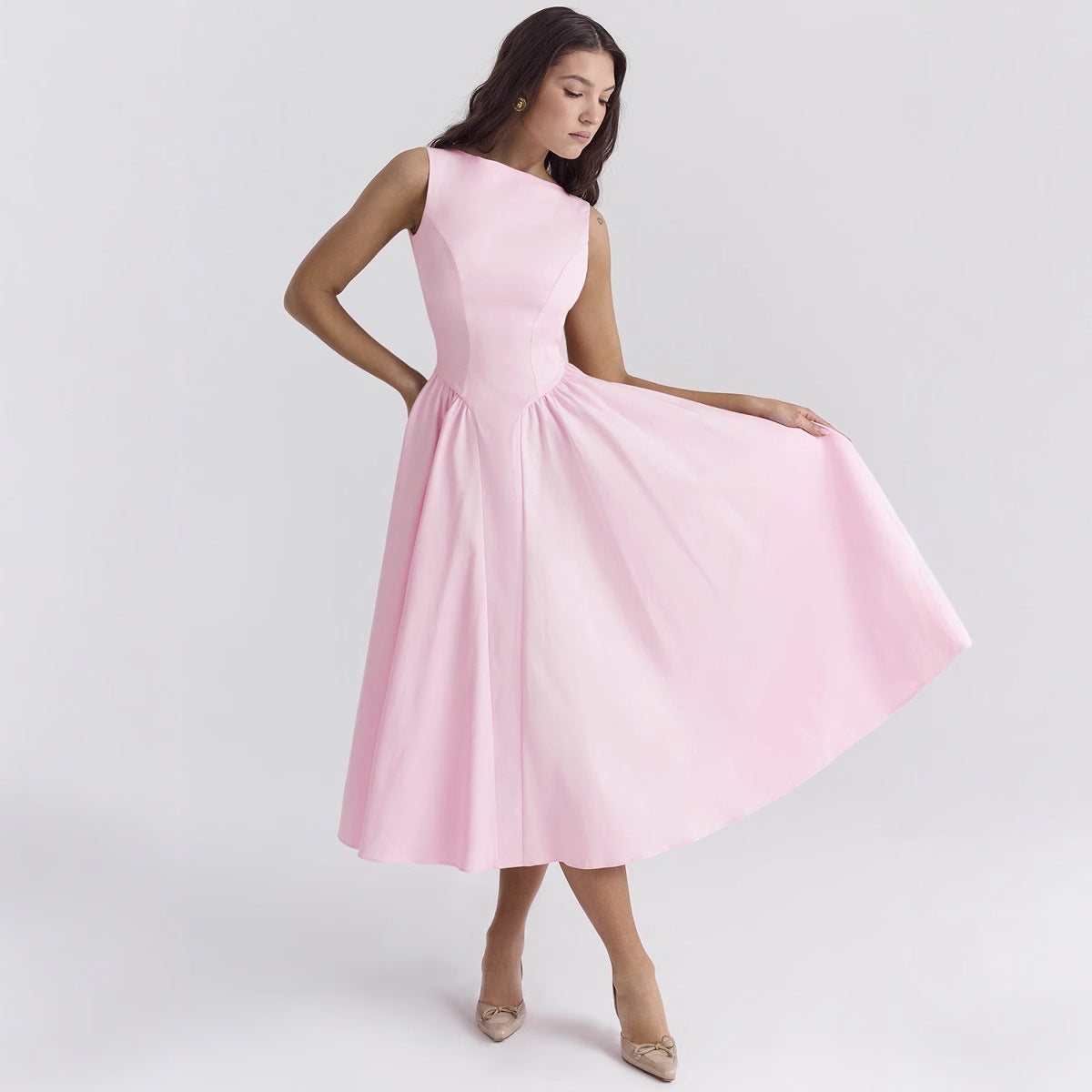 Damen A-Linie Cocktailkleid mit elegantem Taillenkürzel und femininem Schnitt R&B