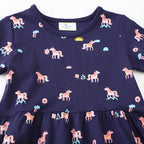 Mädchen Kurzarm Kleid mit verspieltem Einhorn-Motiv R&B