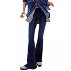 Damen Flared Jeans mit hohem Bund und figurbetontem Schnitt